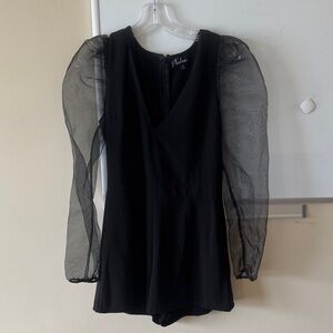 Lulu's Classic Black V-Neck Romper